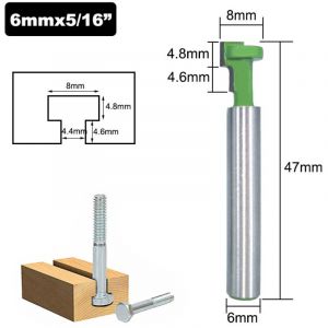 Fraise &agrave; rainurer, fraise &agrave; rainurer en T, (65/16) fraise &agrave; bois &eacute;lectrique avec poign&eacute;e &agrave; insert