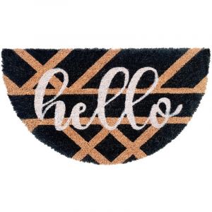 Paillasson Coco 38x68 Cm Antidérapant Tapis Demi-lune Extérieur Porte Entrée - G