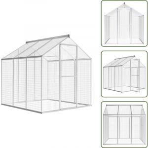 Voli&egrave;re d'ext&eacute;rieur Aluminium 183 x 178 x 194 cm - Voliere Exterieure - Voli&eacute;re Aluminium - Cage &agrave; Oiseaux - Abri Oiseau - Espace Exercice Oiseau