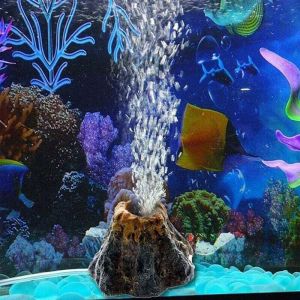 Volcan Aquarium Bulles, Bulleur Aquarium Decoratif deco Aquarium pas Cher Fish Tank Decoration Accessoire Aquarium