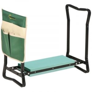 Repose-genoux de jardin avec poign&eacute;es, coussin genoux 2 en 1 en mousse souple, si&egrave;ge genoux portable avec pochette &agrave; outils amovible &agrave; deux c&ocirc;t&eacute;s,