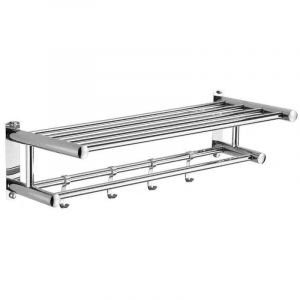 40CM Porte-Serviettes, &eacute;tag&egrave;re de Salle de Bain en Acier Inoxydable 304, Porte-Serviettes Mural, Porte-Serviettes avec Crochets, Barre d'&eacute;tag&egrave;re, Styl