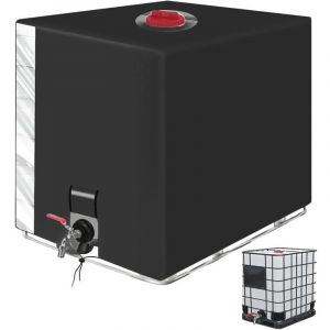 Bache pour Cuve 1000L IBC, B&acirc;che de Protection Solaire, avec Un Film Transparent Bache cuve 1000l Anti UV Noir Protection, Recuperateur d Eau de