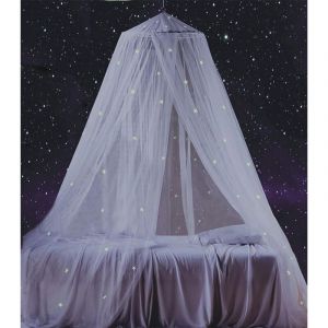 Choyclit - Auvent de lit avec étoiles fluorescentes phosphorescentes,Moustiquaire pour bébé, Enfants, garçons, Filles,Ciel de lit pour bébé, lit
