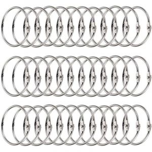 Anneaux de Livre, Anneaux de Reliure, 100 PCS M&eacute;talliques Anneaux Porte-cl&eacute;s &agrave; Bloc-note Anneaux Articul&eacute;s pour Albums Scrapbooks de Douche en