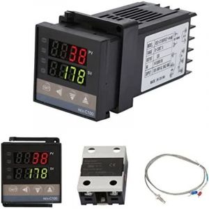 REX-C100 pid Contrôleur de Température, Thermostat Numérique Kit AC110V-240V, 0℃1300℃, Régulateur de Température Numérique led Digital avec Alarme