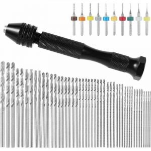 Alovez - 57 Pi&egrave;ces mini perceuse de pr&eacute;cision pin foret fraise mini foret modelisme foret bois precision pin vise Outils perceuse &agrave; main Foret Fraise