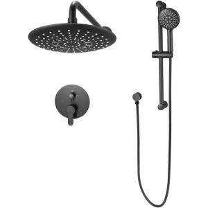 Mophorn Ensemble de robinetterie de douche encastrable, syst&egrave;me de douche avec pommeau de t&ecirc;te rond de 22,9 cm, douchette &agrave; main et kit de garniture,