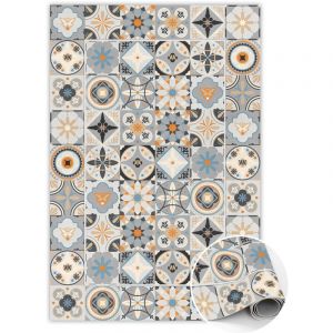Tapis Vinyl pvc Antid&eacute;rapant pour Chambre et Cuisine - Carreaux espagnols - 80x120 cm