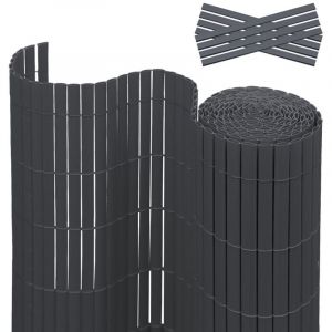 Tolletour - swanew Brise-vue Canisse pvc pour jardin balcon terrasse. Gris anthracite(120 x 500 cm)