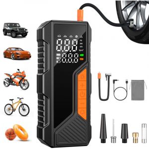 Compresseur &agrave; Air Portatif,150PSI Gonfleur Pneus Voiture sans Fil, Puissant Compresseur &agrave; Air Portatif avec Lumi&egrave;re LED, Mini Gonfleur Electrique
