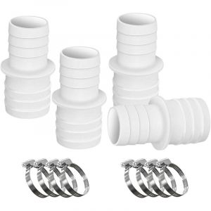Largeight - jamais UTILISÉ]Lot de 4 raccords de tuyau de piscine de 32 à 38 mm de diamètre avec 8 colliers de serrage, adaptateur de réduction de