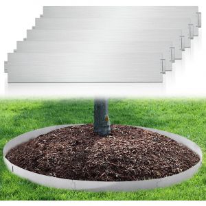 Swanew - Bordure de jardin Bordure de pelouse Bordure de gazon Galvanis&eacute; M&eacute;tal Bordure de chemin Bordure de parterre 100x15cm 15m