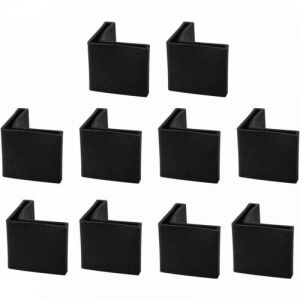 Noir 40mm x 40mm 10pcs Casquette Pieds Chaise Angle Fer Forme L Patin Meuble Table Embout Capouchon Corni&egrave;re Protection Plastique