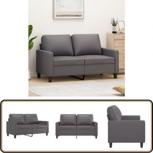 Canapé à 2 places Gris 120 cm Similicuir - Canapé Deux Places - Canapé Gris - Canapé Simili Cuir - Canapé Moderne - Canapé Design