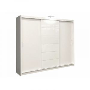Mobilier1 - Armoire Honolulu 132 , 215x250x61cm, Portes d'armoire: Coulissantes, Nombre d'&eacute;tag&egrave;res: 0, led