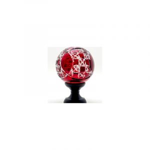 Quincadeco - Boule de rampe cristal rouge Mousson pied noir
