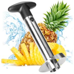 coupe-ananas 3 en 1 - &eacute;plucheur d'ananas en acier inoxydable, va au lave-vaisselle - vide-ananas - vide-ananas avec lame tranchante (01 pi&egrave;ce