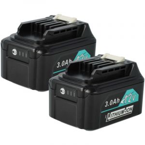Vhbw - 2x Batterie remplacement pour Makita BL1021B, BL1041B, BL1040, BL1040B, BL1040B-2, BL1041, BL1021B-2 pour outil électrique (3000 mAh, Li-ion,
