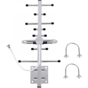Antenne TV Num&eacute;rique Ext&eacute;rieure Amplifi&eacute;e 4K HDTV Amplificateur Signal Port&eacute;e 300 Km VHF UHF
