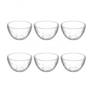 Five Simply Smart - Lot de 6 Coupelles Plastique R&eacute;utilisable 'Martel&eacute;' 14cm Transparent