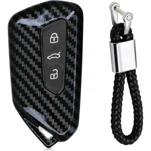 Aiperq Coque de cl&eacute; de voiture compatible avec VW Golf 8, coque de cl&eacute; de voiture 3 touches, VW Golf 8 avec porte-cl&eacute;s