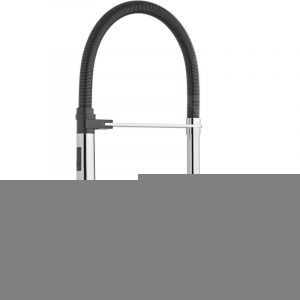 Candy s&eacute;rie CA179CR mitigeur d'&eacute;vier avec bec pivotant Laiton - Chrome avec ressort noir mat - Paffoni