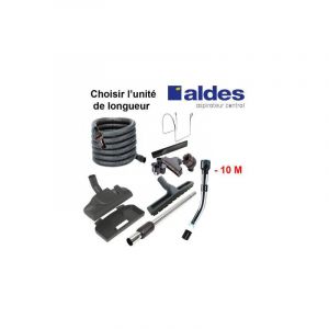 Aldes - Set 8 accessoires + 1 flexible avec poignée standard chromée remplace la poignée de commande pneumatique 11070062 avec douille de démarrage