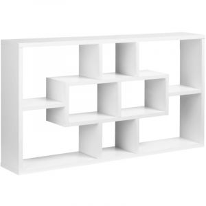 &Eacute;tag&egrave;re murale biblioth&egrave;que 8 cubes, meuble de rangement, design moderne, 85 x 14,5 x 47,5 cm, blanc