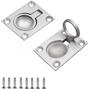 Alovez - Accessoire de levage,Poignée marine en acier inoxydable Trappe encastrée pour bateau Poignée de levage encastrée avec 8 vis (paquet de 2, 49