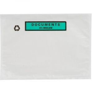 Pochette adhésive porte-document 'documents ci-inclus' 228 x 165 mm - Boîte de 250 - Maxiburo