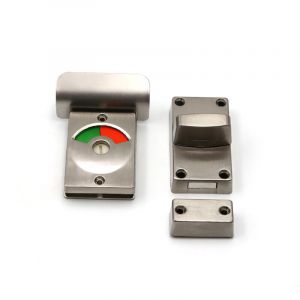 Verrou de salle de bain libre/occup&eacute; &ndash; finition argent&eacute;e chrom&eacute;e