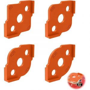 4 PCS Gabarits de Défonceuse à Bois,Gabarit Défonceuse,ABS D'Angle Arrondi Gabarits pour Outil de Travail du Bois, Gabarit pour Defonceuse a Bois Sur