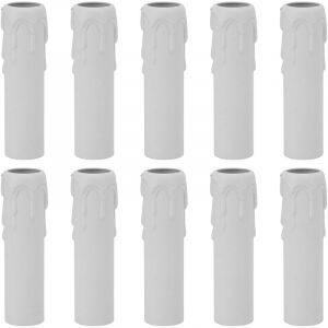Jeffergarden 10 pi&egrave;ces 4 pouces bougie couvre manches Simulation Vintage cire goutte bougie douille couvre pour lustre blanc