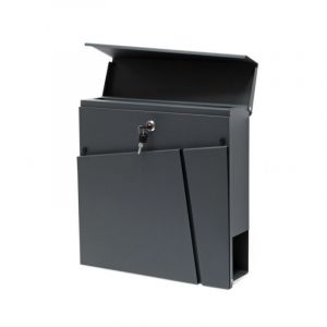 Bigb - Boite aux lettres Design avec compartiment journal 37x37x10,5 cm Anthracite