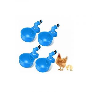 4pcs abreuvoir automatique de poulet abreuvoir automatique abreuvoir de volaille outil d'abreuvoir de volaille en plastique bleu pour poulet, canard,