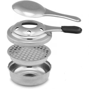 Br&ucirc;leur &agrave; Fondue en Acier Inoxydable, cuisini&egrave;re &agrave; Alcool Mini br&ucirc;leur portatif &agrave; Fondue pour Camping en Plein air Marmite &agrave; Panique