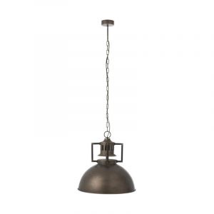 Paris Prix - Lampe Suspension en Métal 'Indus' 155cm Gris