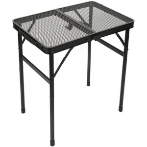 Table de barbecue pliante de 0,6 m, 3 hauteurs r&eacute;glables (26/48/70 cm), table de camping l&eacute;g&egrave;re avec table en maille r&eacute;sistante &agrave; la chaleur, table