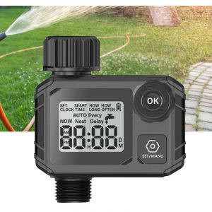 Decdeal - Programmateur d'arrosage 1 sortie - Grand écran lcd, anti-pluie, filtre anti-bouche, étanche IP55 - Jardin/Pelouse,Programmateur arrosage