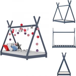 Cadre de lit d'enfant Gris Bois de pin massif 70x140 cm - Lit Bébé - Lit Enfant - Tipi Enfant - Lit Design - Mobilier Enfant