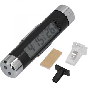 Thermom&egrave;tre de Voiture Portable, Horloge LCD Lumineuse Multifonctionnelle pour Tableau de Bord de Voiture, Mini Thermom&egrave;tre