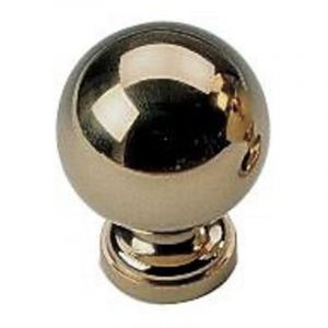 Boule de rampe laiton poli &Oslash; 80 mm - pied taraud&eacute; M8 - DEVISMES