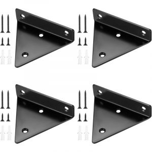 4 Pi&egrave;ces Supports d'&eacute;tag&egrave;re Flottants, Supports &agrave; Tablettes Muraux Triangulaires Invisibles, Equerre Etagere Murale M&eacute;tal pour &eacute;tag&egrave;re