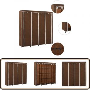 Vidaxl - Garde-robe avec 4 compartiments Marron 175x45x170 cm - Armoire - Meuble Rangement - Armoire Penderie - Placard - Commode