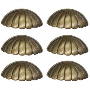 6 Pi&egrave;ces Poign&eacute;e De Coquille, Laiton Bouton De Porte Poign&eacute;e Forme De Coquille, R&eacute;tro Poign&eacute;es De Meubles Pour Porte D'armoire Poign&eacute;es De Porte De