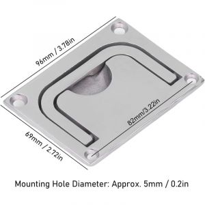 Poignée de Trappe pour Bateaux Poignée Marine en Acier Inoxydable Trappe Encastrée pour Bateau Poignée de Traction Encastrée pour Yacht Boat Casier