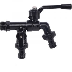 BEBUSINGOTO Robinet double de jardin antigel avec 2 sorties, robinet antigel ext&eacute;rieur robinet de robinet de machine &agrave; laver