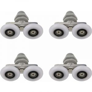 Ahlsen Roulettes Doubles pour Porte de Douche Roulettes pour Porte de Douche Roulettes Coulissantes Porte Salle de Bain Douche Rouleau de Douche de