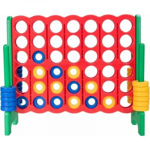 Relax4life - Jeu de Puissance 4 Géant avec 42 Anneaux, Jeu Straégie Ludique et Éducatif avec Levier de Réinitialisation pour Réunion, Famille (Vert)